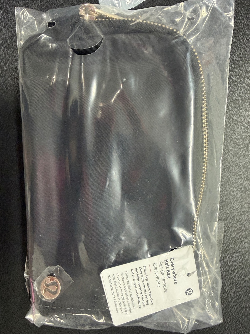 Lululemon Black w/ Gold Everywhere Belt Bag with Gold Zipper